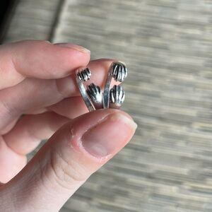 Pair of Silver Adjustable Claw Rings